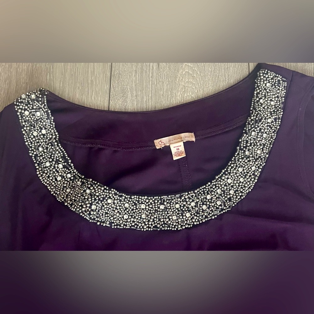 Silver rhinestones neckline  designed for special occasion loose fit